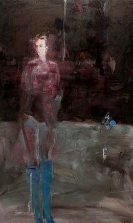 Painting, Frau mit blauen Stiefeln, Mila Veljac'a