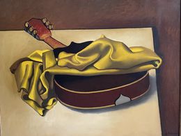 Painting, Draperie jaune sur guitare, Georges Rohner