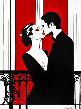 Gemälde, Lovers in a Parisian Window #2, Kristina Mallen