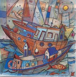 Gemälde, Les Bateaux, Florence Malcombe