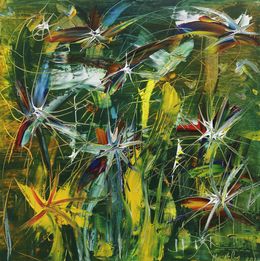 Gemälde, Amazonie - Série Synapses, explosion de couleurs, Marc Michon