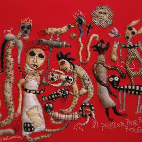 Peinture, Prétexte pour fond rouge, Barbara d'Antuono