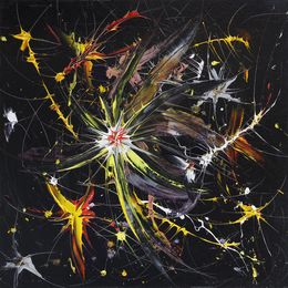 Peinture, Oiseaux du paradis - Série Synapses, explosion de couleurs, Marc Michon