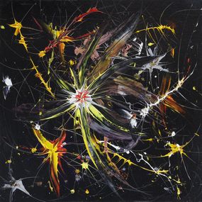 Gemälde, Oiseaux du paradis - Série Synapses, explosion de couleurs, Marc Michon