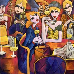 Painting, Jazz à Montmartre, Martine Fauve Dechavanne
