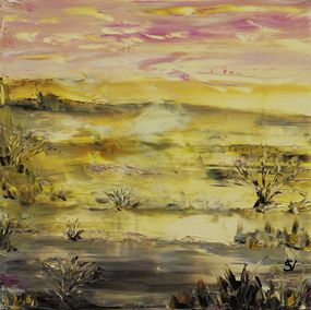 Gemälde, Couleur d'automne - Paysage semi figuratif, Suzanne Vaucelles