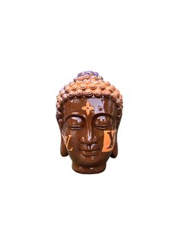 Sculpture, Buddha Head LV Brown and Violet, Art Kristin