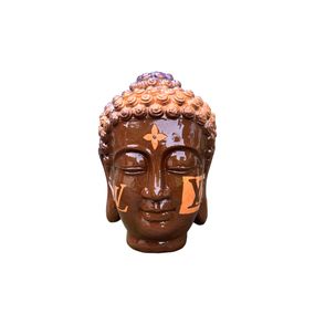 Skulpturen, Buddha Head LV Brown and Violet, Art Kristin