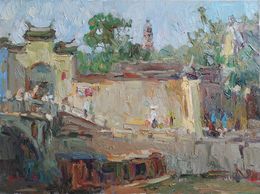 Peinture, In front of the walls of the Tiger Temple, Oleksandr Khrapachov