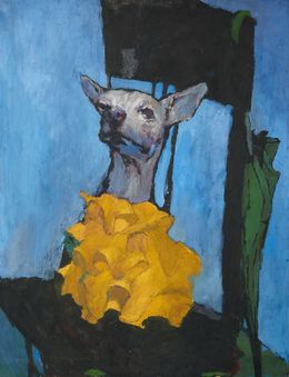Gemälde, Dog with a Yellow Ribbon, Maxime Vardanian