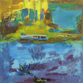 Peinture, Paysage aquatique - série: au bord de l'eau - paysage abstrait, Cami