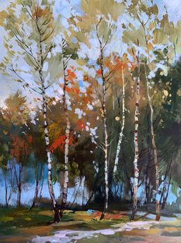 Painting, Birch autumn forest, Suprunchuk Yuriy