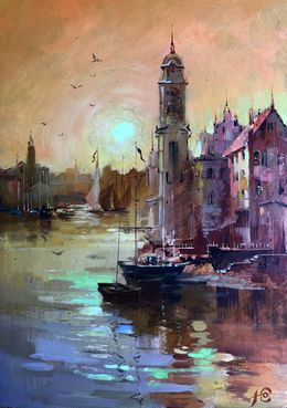 Gemälde, City on the water, Suprunchuk Yuriy