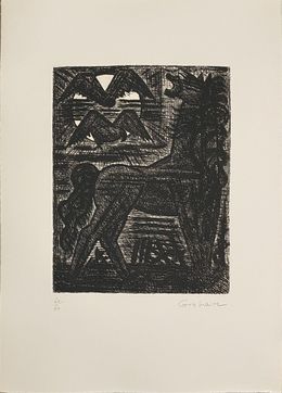 Print, Macbeth : Présages, cheval noir et oiseau de nuit, Marcel Gromaire