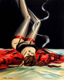 Gemälde, Sultry in Scarlet, Ruslana Levandovska