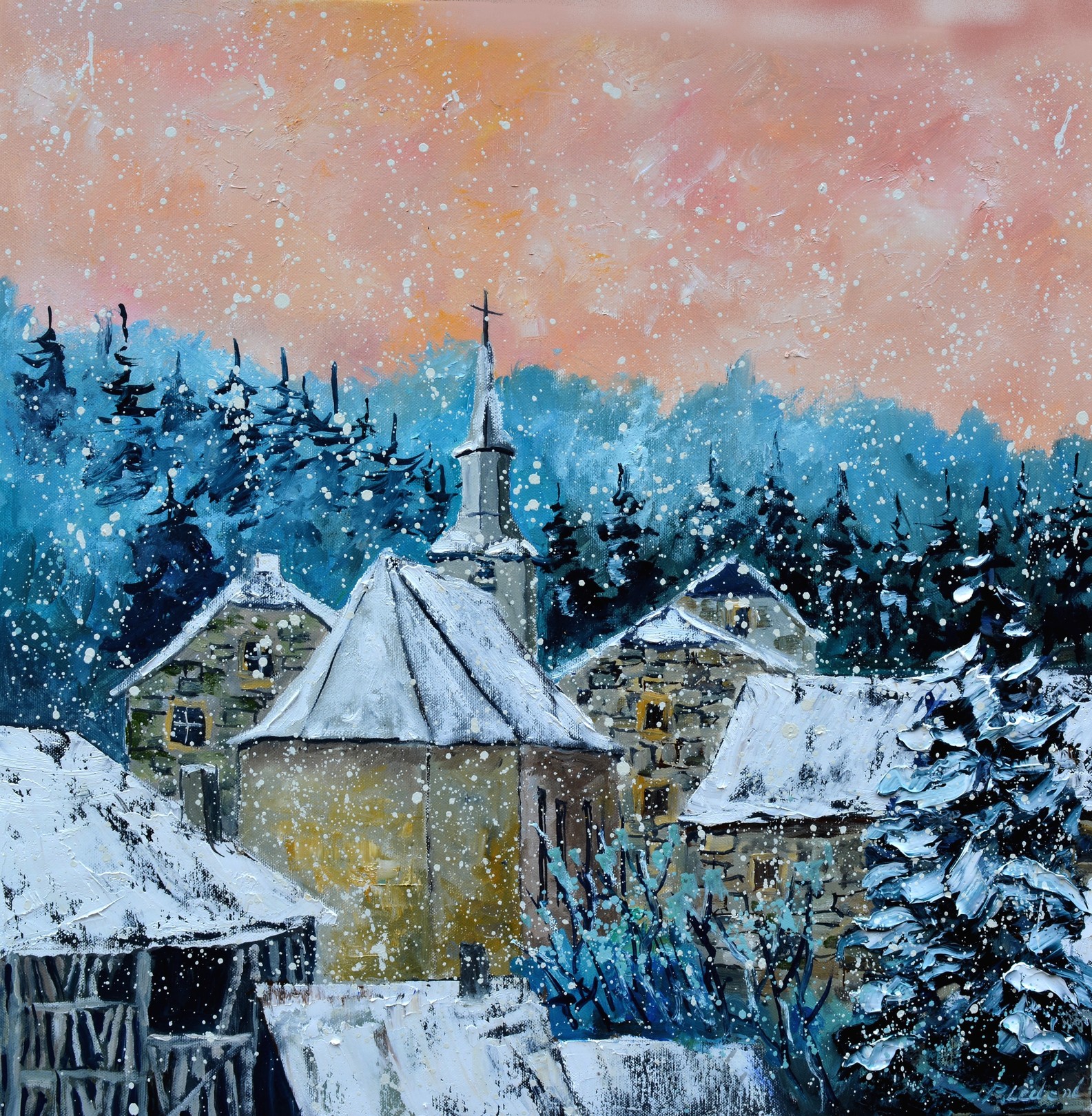 Pol Ledent, My village in winter Pol Ledent, My village in winter