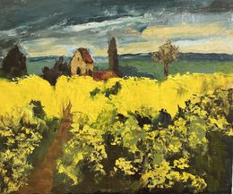 Gemälde, Colza en Champagne, Laury Merle