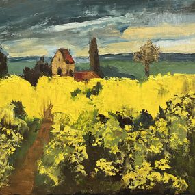 Gemälde, Colza en Champagne, Laury Merle