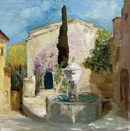 Painting, Fontaine à Vaison, Laury Merle