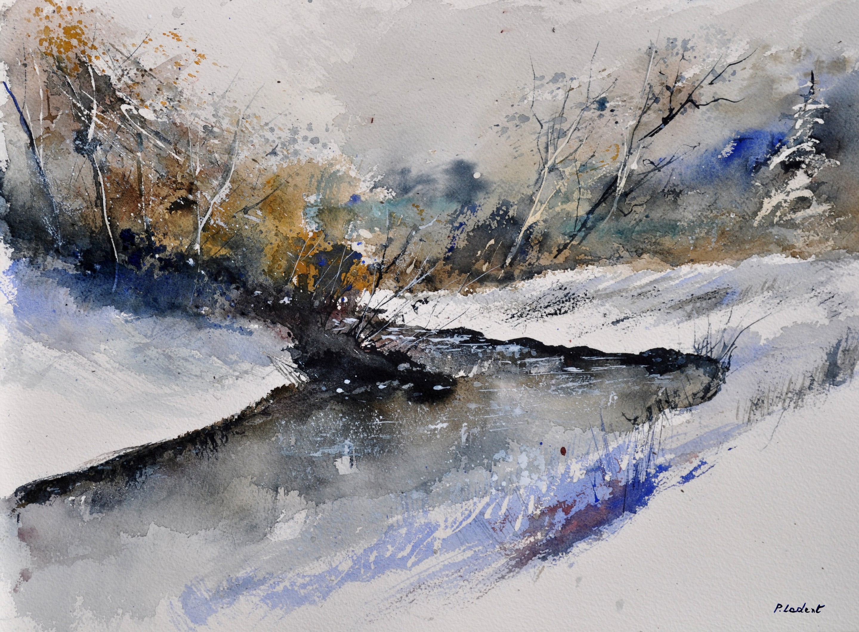 Pol Ledent, River in winter Pol Ledent, River in winter