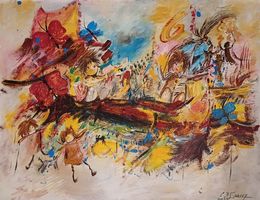 Painting, L'ile aux enfants, Christiane Guerry
