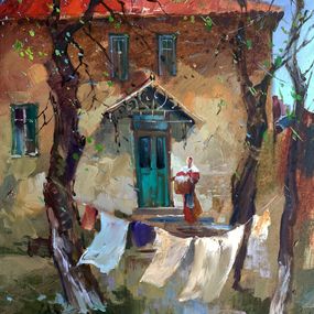Gemälde, A light breeze in the yard, Suprunchuk Yuriy