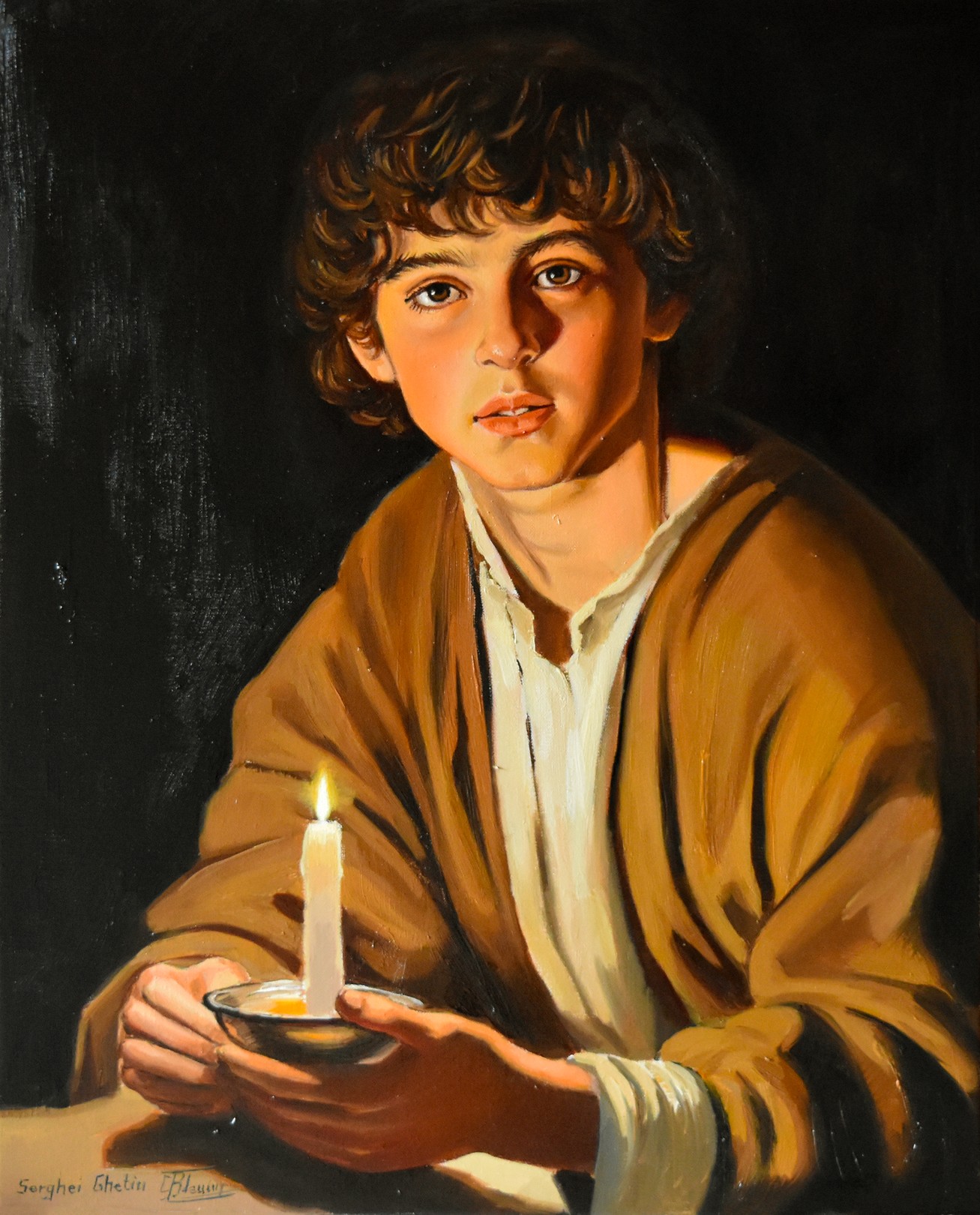 Serghei Ghetiu, A boy with a candle Serghei Ghetiu, A boy with a candle
