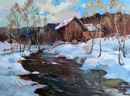 Gemälde, After the night snowstorm, Suprunchuk Yuriy