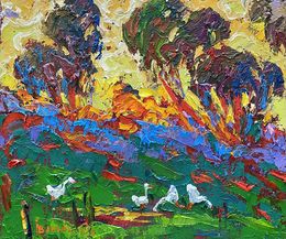 Painting, In a green field, Ivanyuk Oleksiy