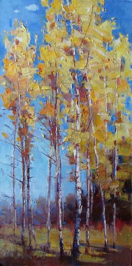 Peinture, In gold birches..., Tetiana Shendryk