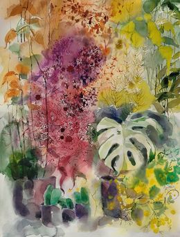 Painting, Abstrait Fleurs / Série 24 bouquets de saison, Nadia Bodnar