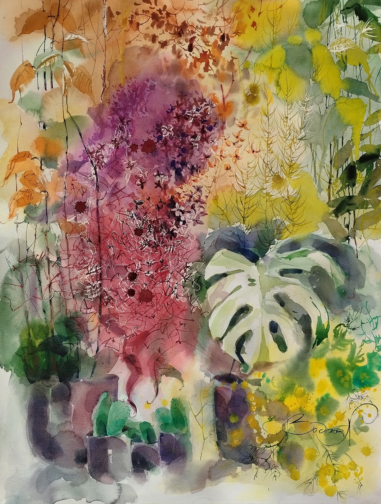 Nadia Bodnar, Abstrait Fleurs / Série 24 bouquets de saison Nadia Bodnar, Abstrait Fleurs / Série 24 bouquets de saison