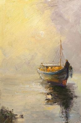 Gemälde, Boat at Dawn, Hrach Baghdasaryan