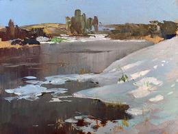 Painting, Thawed river, Suprunchuk Yuriy