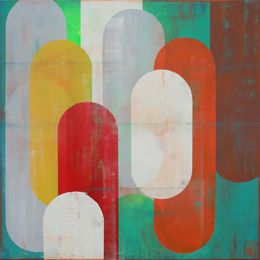 Painting, Traffic Full Color green/brown, Ronald Hunter