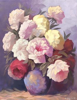 Peinture, Elegance of Peonies, Kamo Atoyan