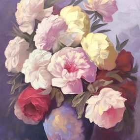 Gemälde, Elegance of Peonies, Kamo Atoyan