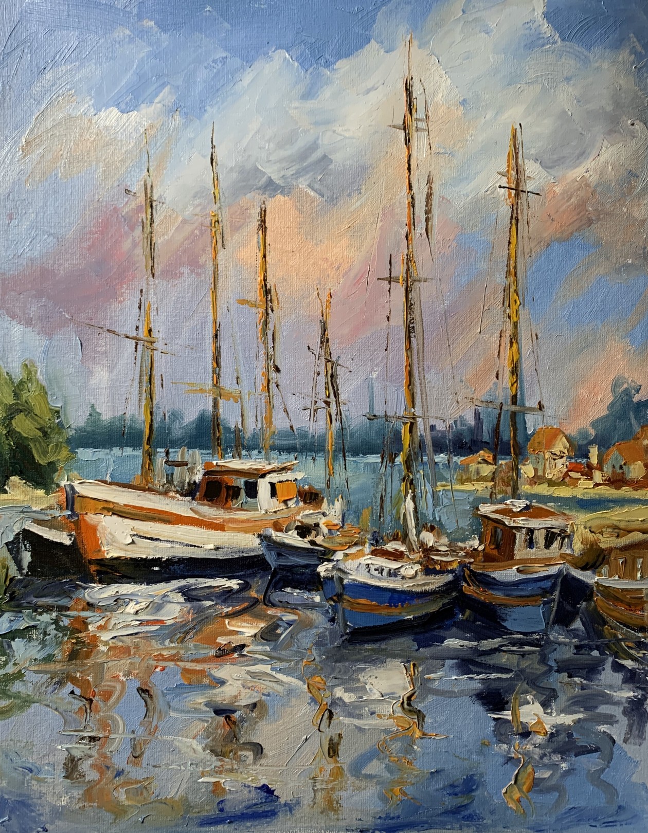 Schagen Vita, Sunset in harbor with yachts Schagen Vita, Sunset in harbor with yachts