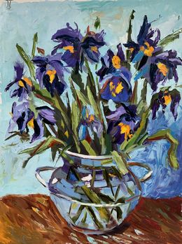 Peinture, Irises. Flowers. Inspired by Van Gogh.#3, Schagen Vita