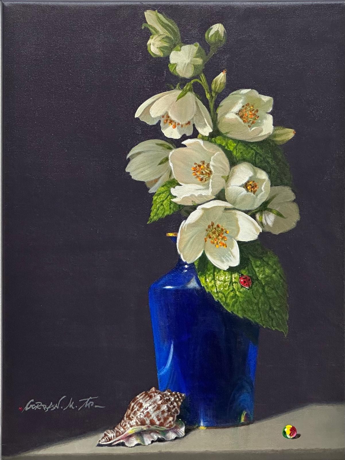 Michael Gorban, Seashell and Blue Vase Michael Gorban, Seashell and Blue Vase