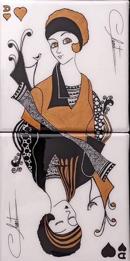 Gemälde, Dame de Coeur 7, Véronique Clanet