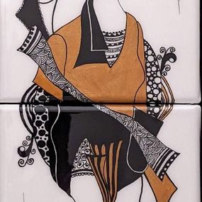Peinture, Dame de Coeur 7, Véronique Clanet
