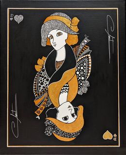 Gemälde, Dame de Coeur 6, Véronique Clanet