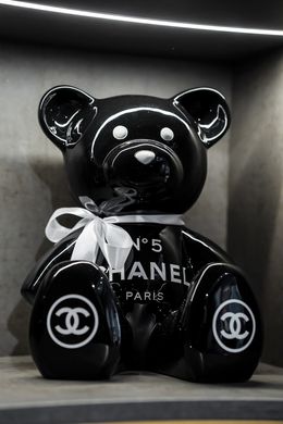 Sculpture, 35cm CH Tribute, Full Black Teddy, Naor