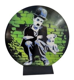 Gemälde, Charlot et le chien, Sylvie Cappe