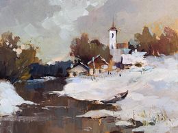 Gemälde, Winter evening, Suprunchuk Yuriy