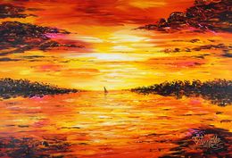 Peinture, Romantic Sundown Sailing XL 5, Peter Nottrott