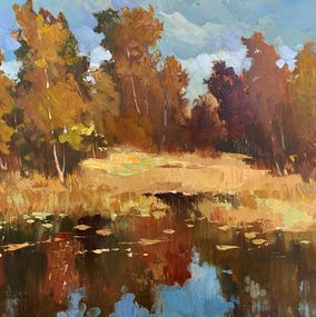 Peinture, Golden autumn and gentle river, Suprunchuk Yuriy