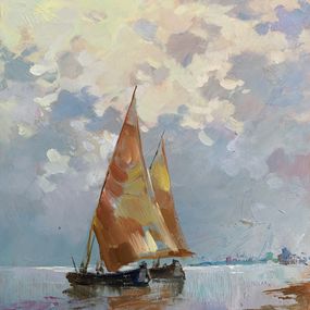 Peinture, Two sailboats at sea, Suprunchuk Yuriy