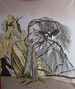 Painting, Mielikki, déesse des forêts, Farid Saâdi